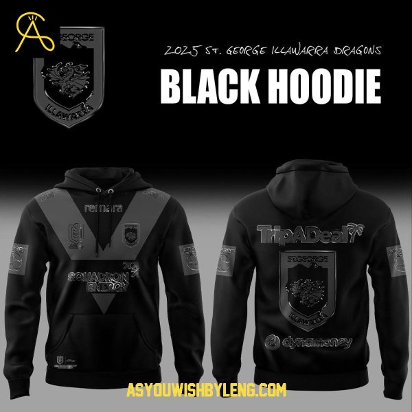 St. George Illawarra Back In Black 2025 Celebrating Hoodie T-Shirt