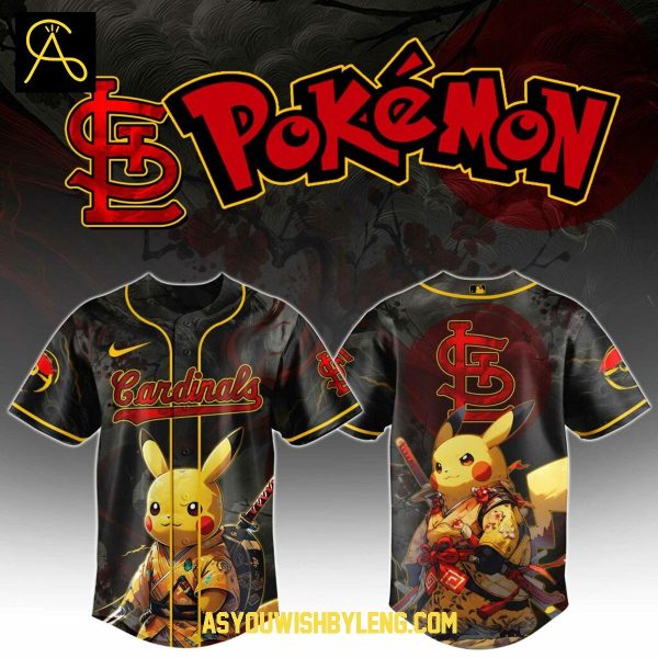 St. Louis Cardinals Pokemon Pikachu Japanese Art 2025 Baseball Jersey