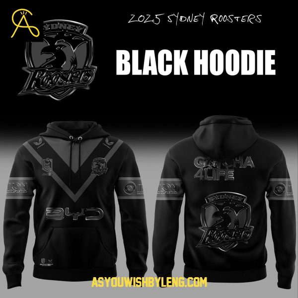 Sydney Roosters Back In Black 2025 Celebrating Hoodie T-Shirt
