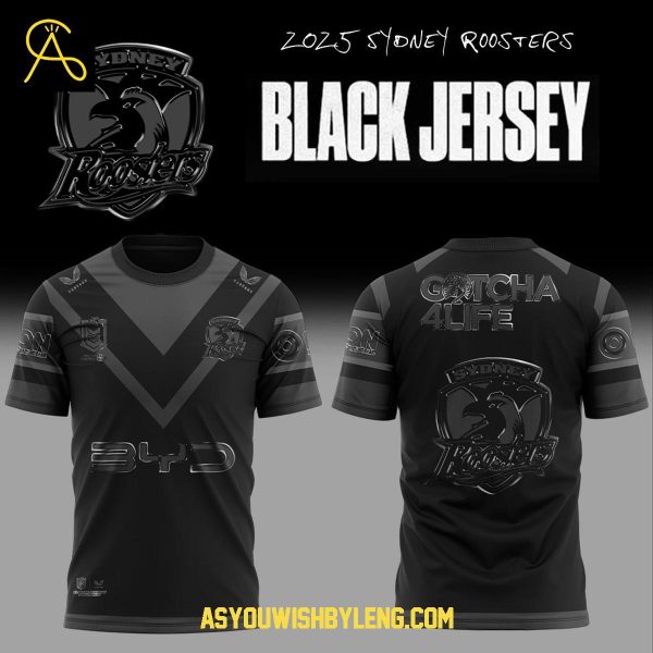 Sydney Roosters Back In Black 2025 Celebrating Hoodie T-Shirt