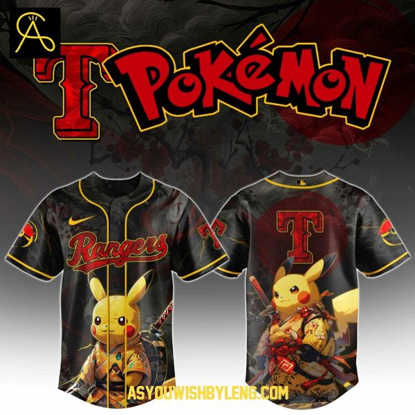 Texas Rangers Pokemon Pikachu Japanese Art 2025 Baseball Jersey