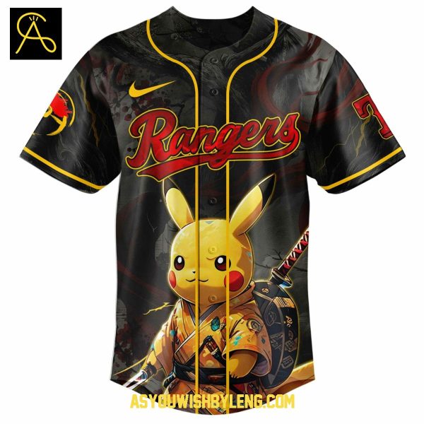 Texas Rangers Pokemon Pikachu Japanese Art 2025 Baseball Jersey