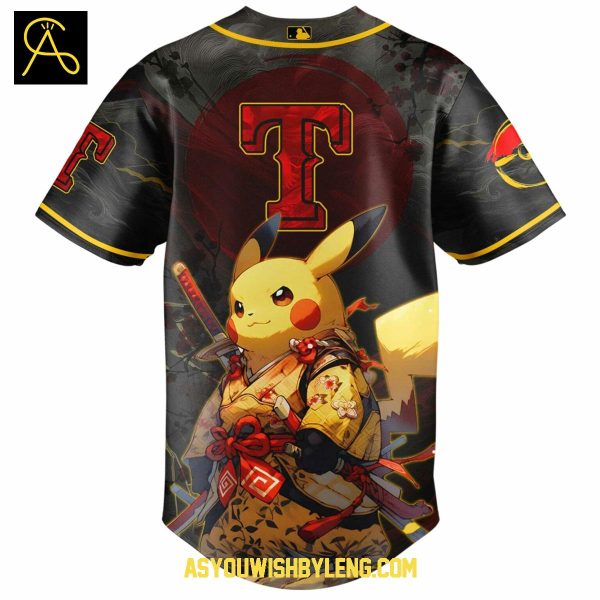 Texas Rangers Pokemon Pikachu Japanese Art 2025 Baseball Jersey