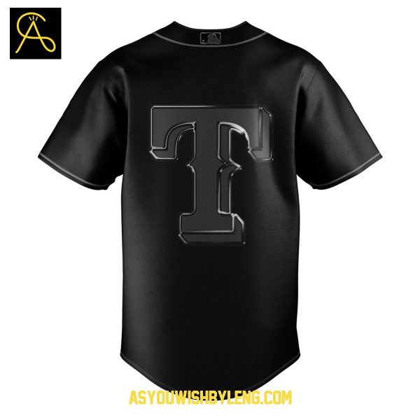 Texas Rangers Team Back In Black 2025 Personalized Baseball Jersey