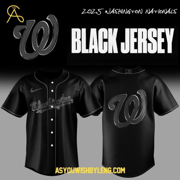 Washington Nationals Team Back In Black 2025 Personalized Baseball Jersey