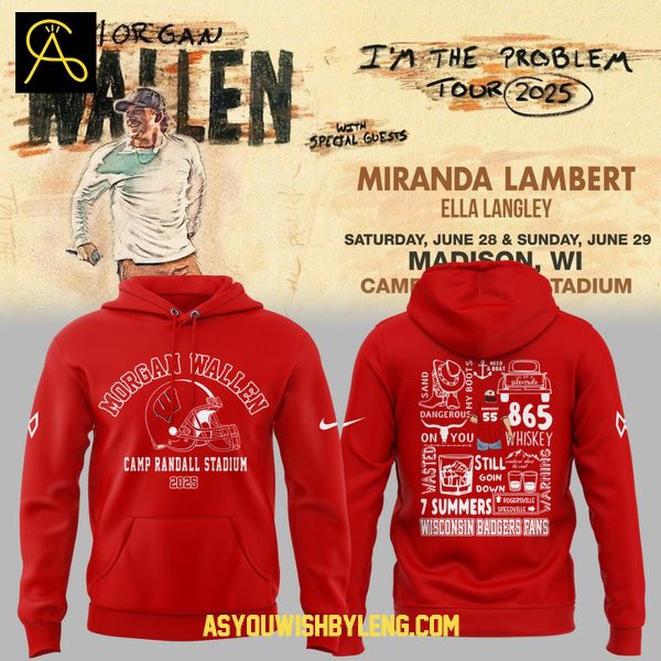 Wisconsin Badgers 2025 Morgan Wallen Camp Randall Stadium Hoodie T-Shirt