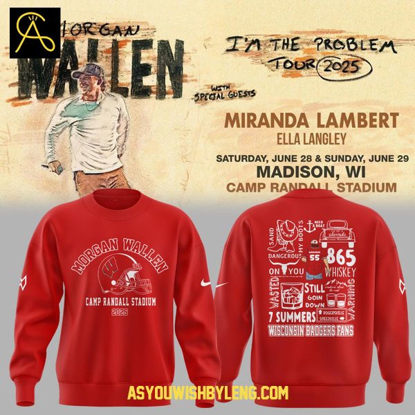 Wisconsin Badgers 2025 Morgan Wallen Camp Randall Stadium Hoodie T-Shirt