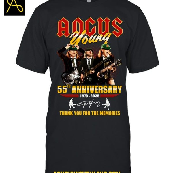 ACDC Agcus Young 55th Anniversary 1970-2025 The Memories Tshirt
