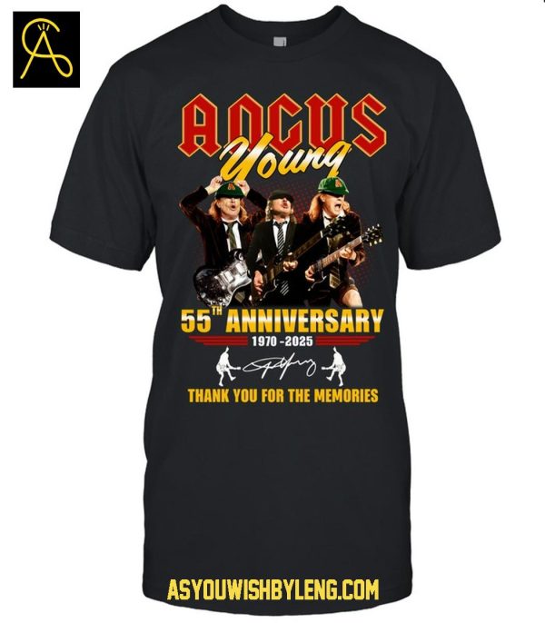 ACDC Agcus Young 55th Anniversary 1970-2025 The Memories Tshirt