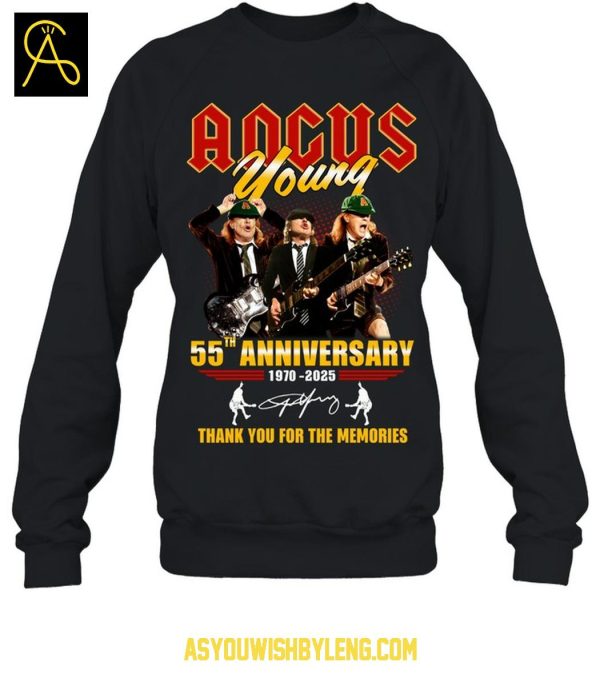 ACDC Agcus Young 55th Anniversary 1970-2025 The Memories Tshirt