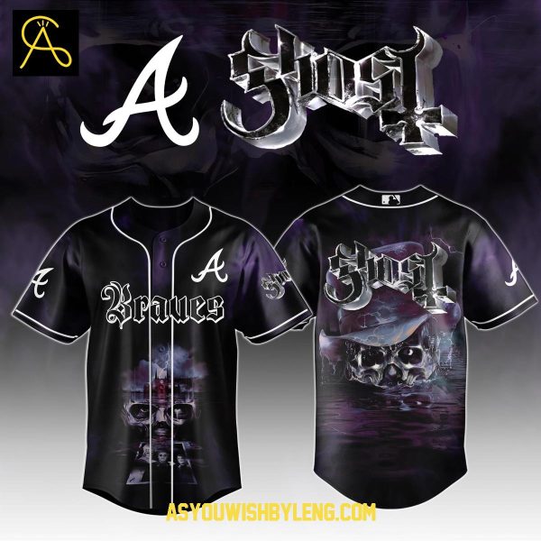 Atlanta Braves MLB Ghost Band Skeletour World Tour 2025 Baseball Jersey