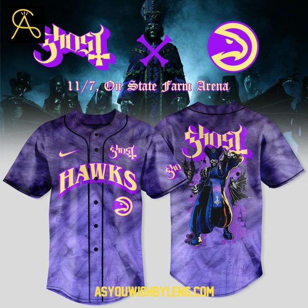 Atlanta Hawks Celebration Ghost Band World Tour 2025 Baseball Jersey