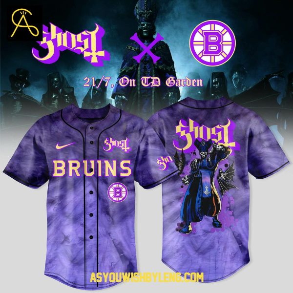 Boston Bruins Celebration Ghost Band World Tour 2025 Baseball Jersey