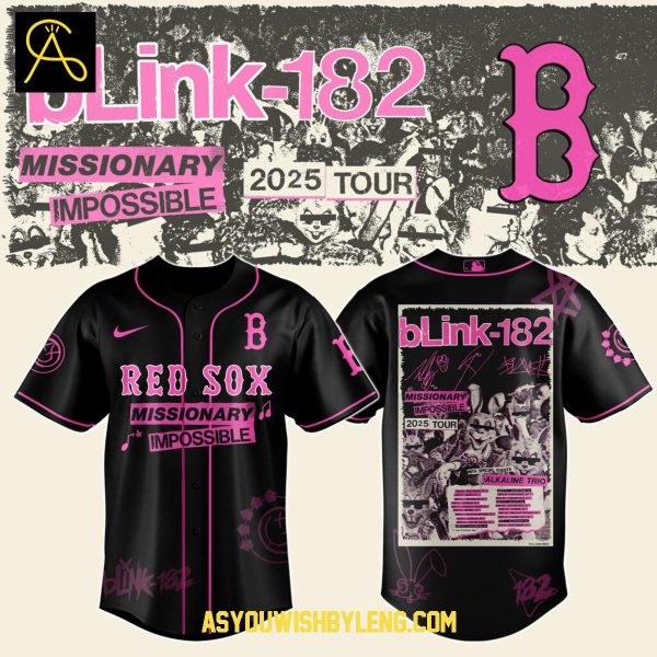 Boston Red Sox Blink-182 Missionary Impossible Tour 2025 Baseball Jersey