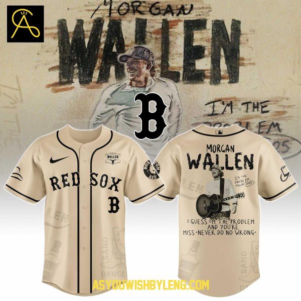 Boston Red Sox Morgan Wallen 2025 I’m The Problem Tour Baseball Jersey