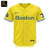 Boston Red Sox Yellow Light Blue City Connect Baseball Jersey