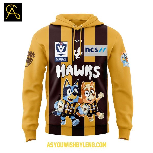 Box Hill Hawks Celebrating Bluey Bingo 2025 Hoodie T-Shirt