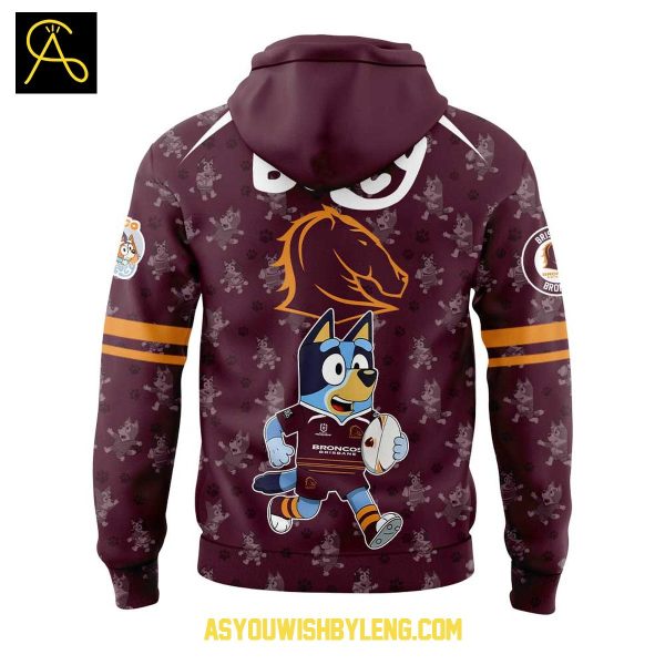 Brisbane Broncos 2025 Bluey Heeler Rugby Hoodie T-Shirt