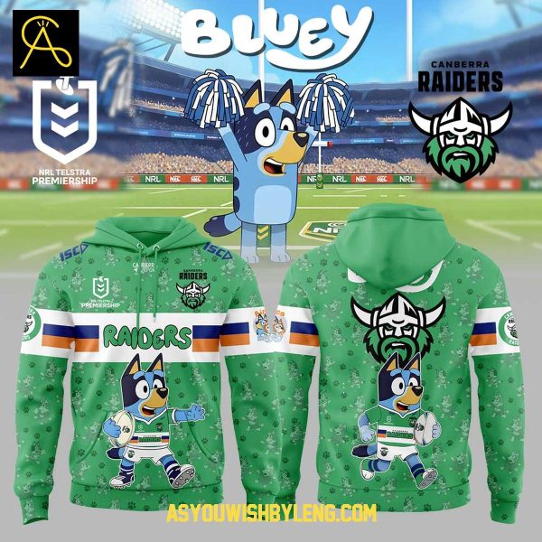 Canberra Raiders 2025 Bluey Heeler Rugby Hoodie T-Shirt