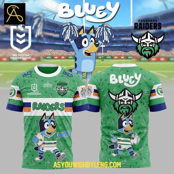 Canberra Raiders 2025 Bluey Heeler Rugby Hoodie T-Shirt