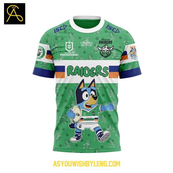 Canberra Raiders 2025 Bluey Heeler Rugby Hoodie T-Shirt
