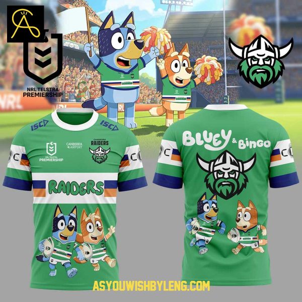 Canberra Raiders Bluey And Bingo Heeler Family 2025 Hoodie T-Shirt