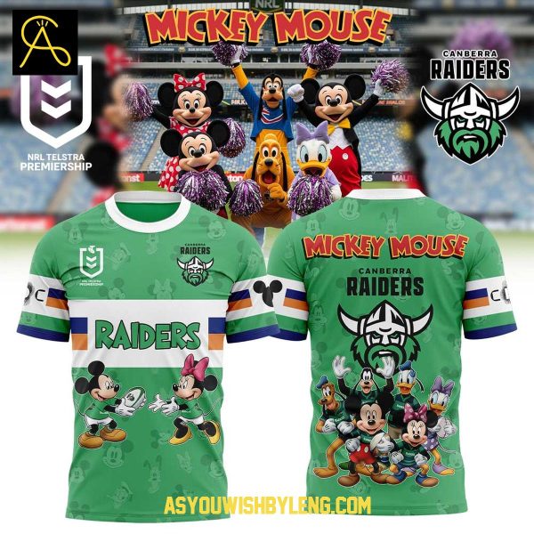 Canberra Raiders Mickey Mouse Disney Friends 2025 Hoodie T-Shirt