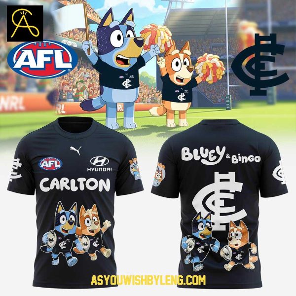 Carlton Blues Bluey And Bingo 2025 Heeler Family Hoodie T-Shirt