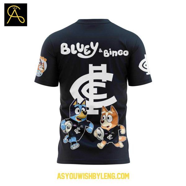 Carlton Blues Bluey And Bingo 2025 Heeler Family Hoodie T-Shirt