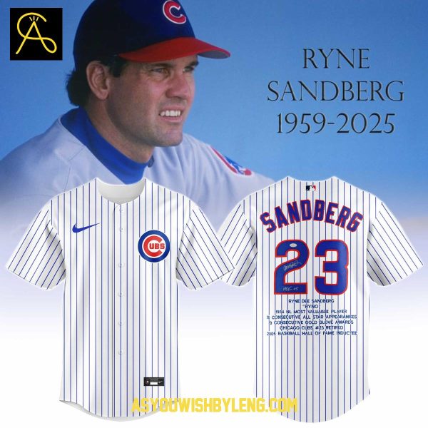 Chicago Cubs Ryne Sandberg 1959-2025 Ryno The Memories Baseball Jersey