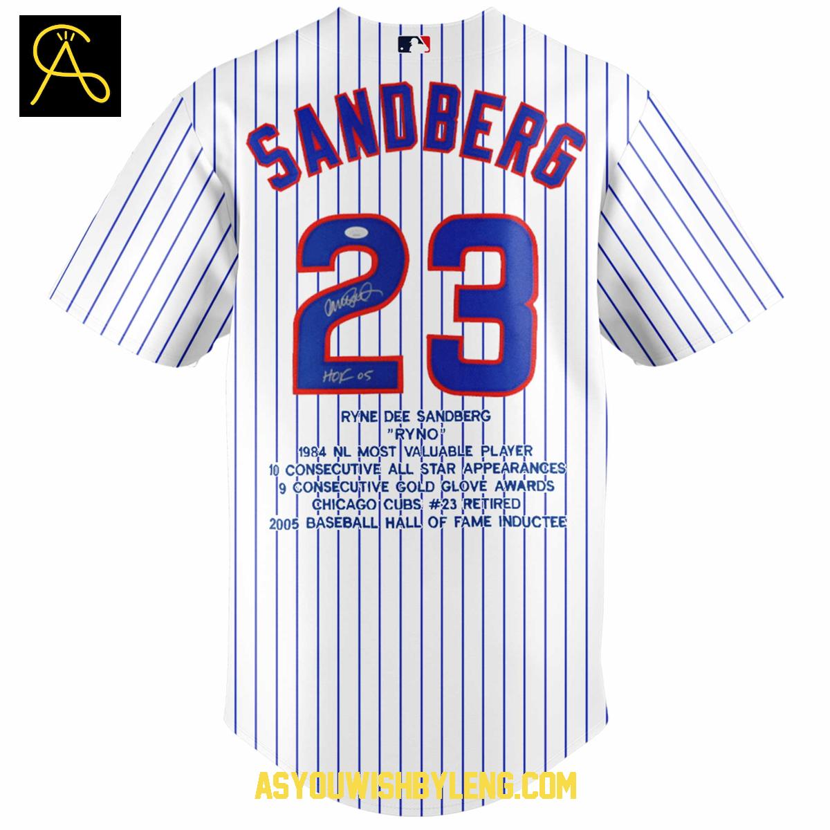 Chicago Cubs Ryne Sandberg 1959-2025 Ryno The Memories Baseball Jersey Chicago Cubs Ryne Sandberg 1959-2025 Ryno The Memories Baseball Jersey