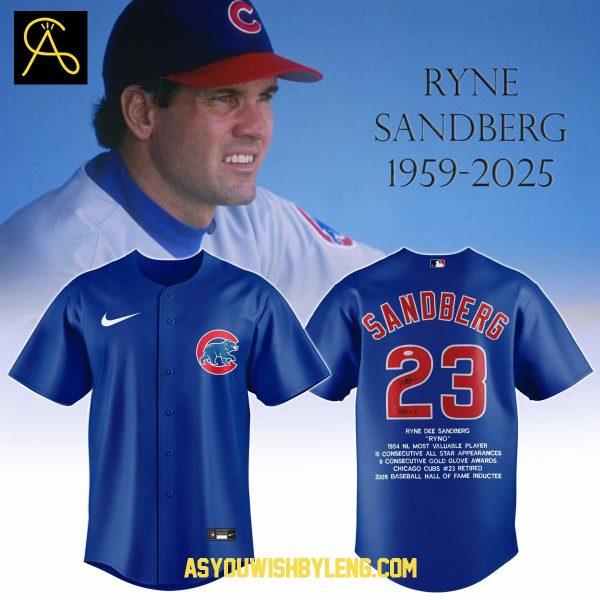 Chicago Cubs Ryne Sandberg Ryno Forever 1959-2025 Baseball Jersey