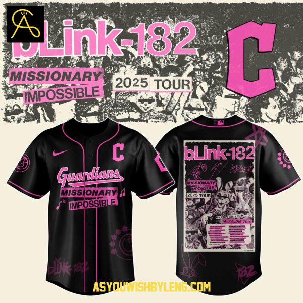 Cleveland Guardians 2025 Blink-182 Missionary Impossible Tour Baseball Jersey
