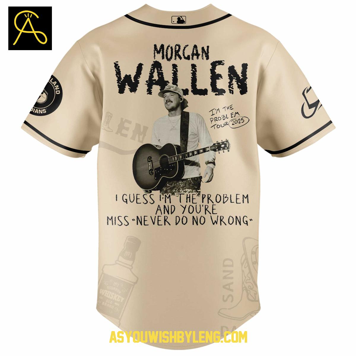 Cleveland Guardians Morgan Wallen 2025 I'm The Problem Tour Baseball Jersey Cleveland Guardians Morgan Wallen 2025 I'm The Problem Tour Baseball Jersey
