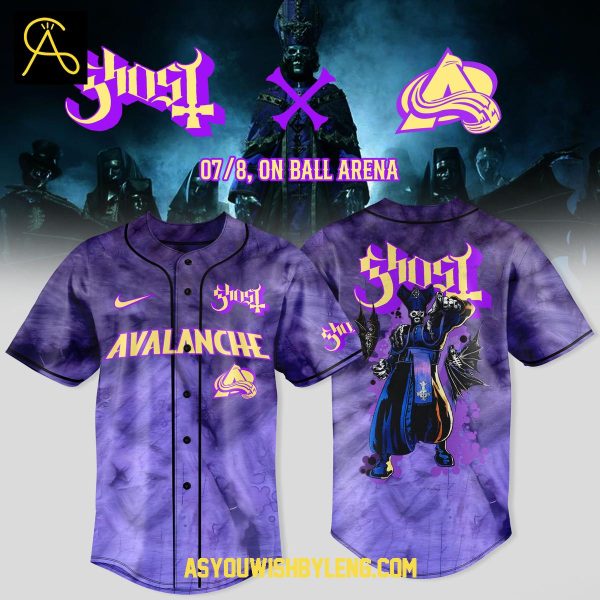 Colorado Avalanche Ghost 2025 Celebration World Tour Baseball Jersey