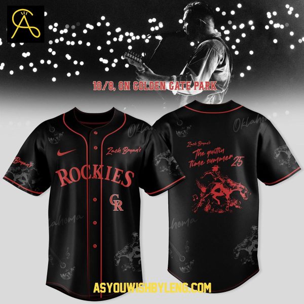 Colorado Rockies 2025 Zach Bryan The Quittin’ Time Summer Baseball Jersey