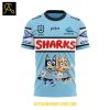 Cronulla Sharks Bluey And Bingo 2025 Heeler Family Hoodie T Shirt