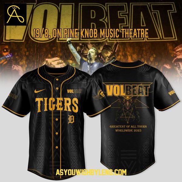 Detroit Tigers 2025 Volbeat WorldwideTour Greatest Of All Baseball Jersey
