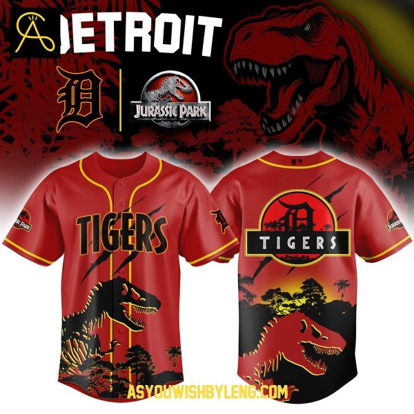 Detroit Tigers Jurassic World MLB Rebirth Baseball Jersey