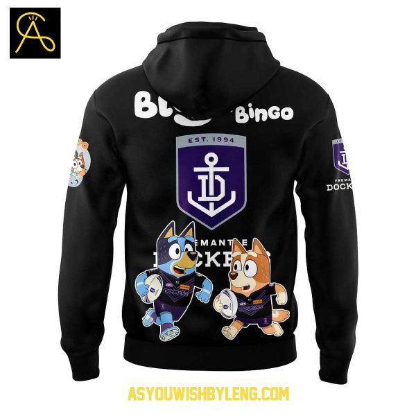 Fremantle Dockers Bluey And Bingo 2025 Heeler Family Hoodie T-Shirt