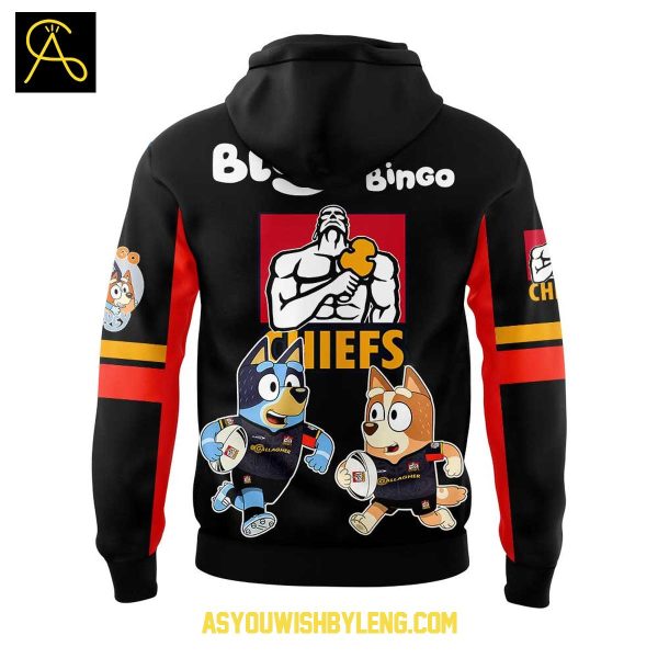 Gallagher Chiefs Bluey Heeler And Bingo 2025 Rugby Hoodie T-Shirt