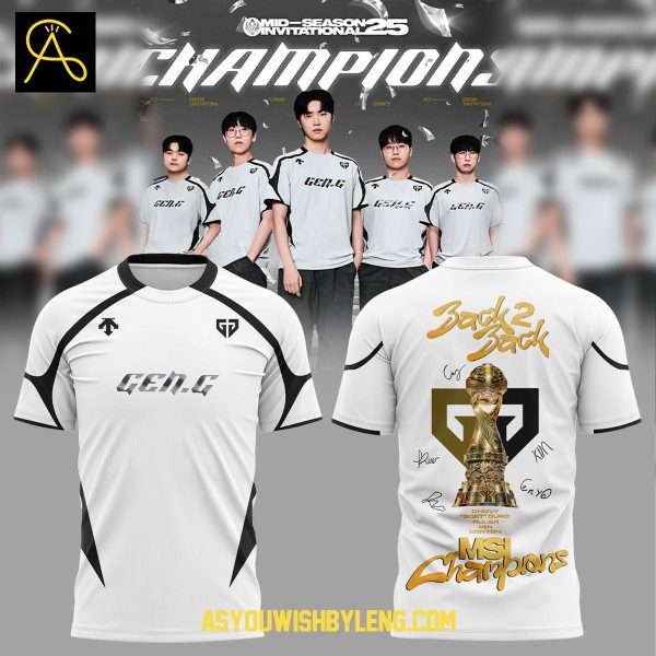 Gen.G Esports 2025 MSI Champions League Of Legends Hoodie T-Shirt