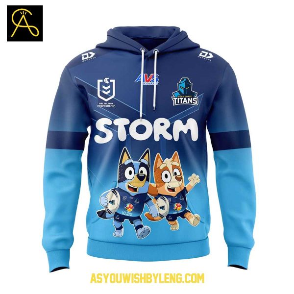 Gold Coast Titans Bluey And Bingo 2025 Heeler Family Hoodie T-Shirt