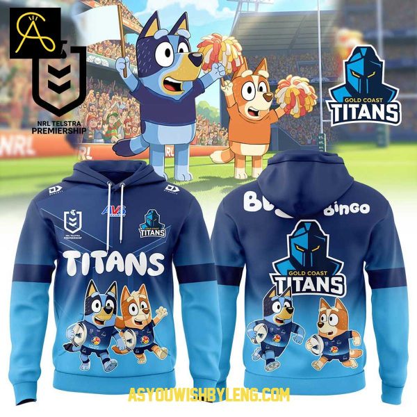 Gold Coast Titans Bluey And Bingo Heeler Rugby 2025 Hoodie T-Shirt