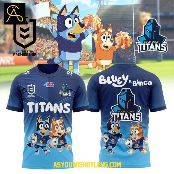 Gold Coast Titans Bluey And Bingo Heeler Rugby 2025 Hoodie T-Shirt