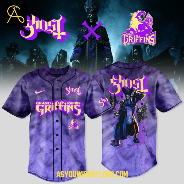 Grand Rapids Griffins 2025 Celebrate Ghost Band World Tour Baseball Jersey