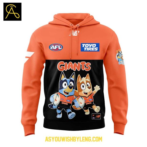 Greater Western Sydney Giants Bluey And Bingo Heeler Family Rugby Hoodie T-Shirt