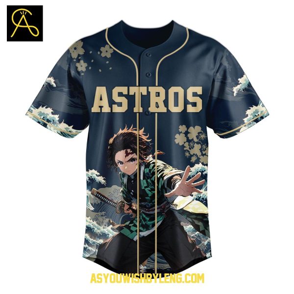 Houston Astros Demon Slayer Kimetsu No Yaiba 2025 Baseball Jersey