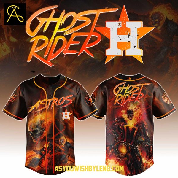 Houston Astros Ghost Rider Marvel Chains Of Flame 2025 Baseball Jersey