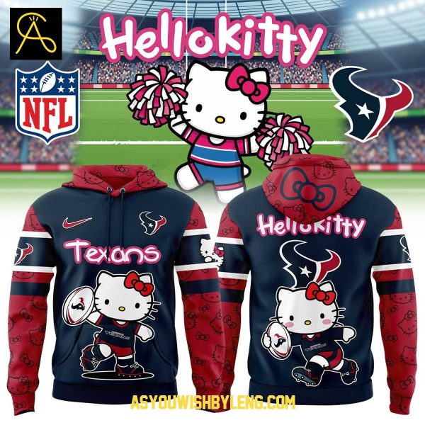 Houston Texans 50 Years Of Hello Kitty Celebration NFL 2025 Hoodie T-Shirt